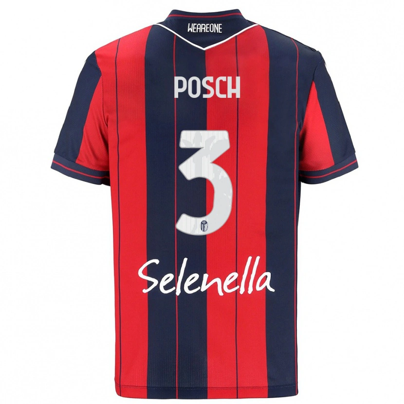 Danxen Mujer Camiseta Stefan Posch #3 Rojo Marino 1ª Equipación 2025/26 La Camisa