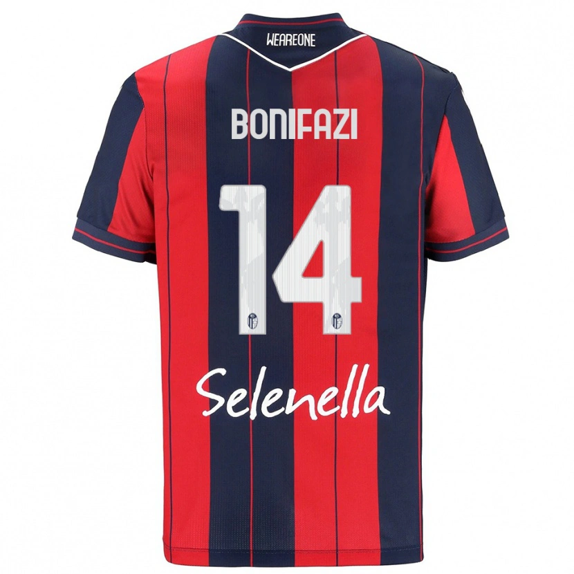 Danxen Mujer Camiseta Kevin Bonifazi #14 Rojo Marino 1ª Equipación 2025/26 La Camisa