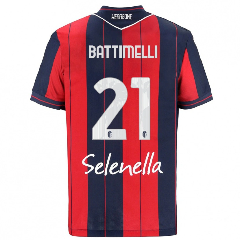 Danxen Mujer Camiseta Giuseppe Battimelli #21 Rojo Marino 1ª Equipación 2025/26 La Camisa