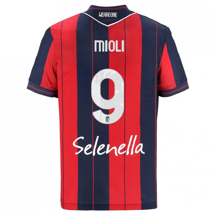 Danxen Mujer Camiseta Mattia Mioli #9 Rojo Marino 1ª Equipación 2025/26 La Camisa