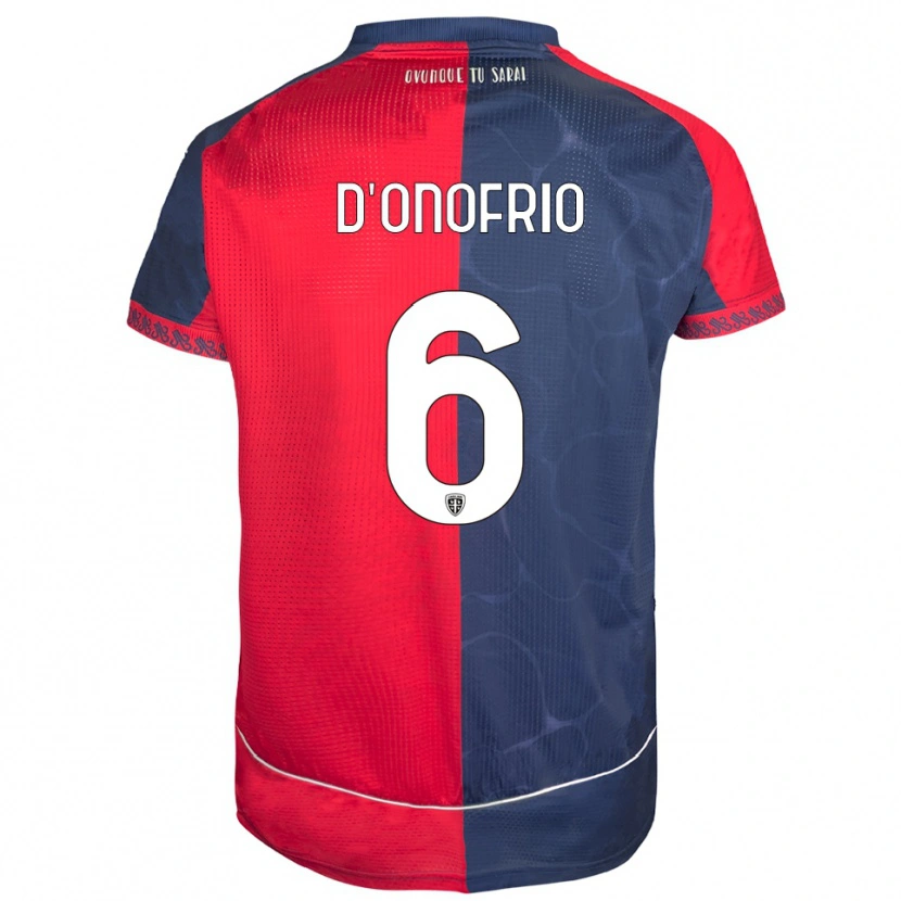Danxen Mujer Camiseta Vincenzo D'onofrio #6 Rojo Marino 1ª Equipación 2025/26 La Camisa