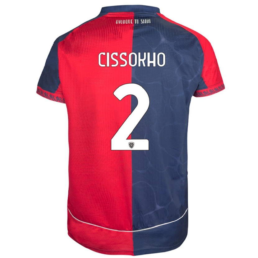 Danxen Mujer Camiseta Moussa Cissokho #2 Rojo Marino 1ª Equipación 2025/26 La Camisa