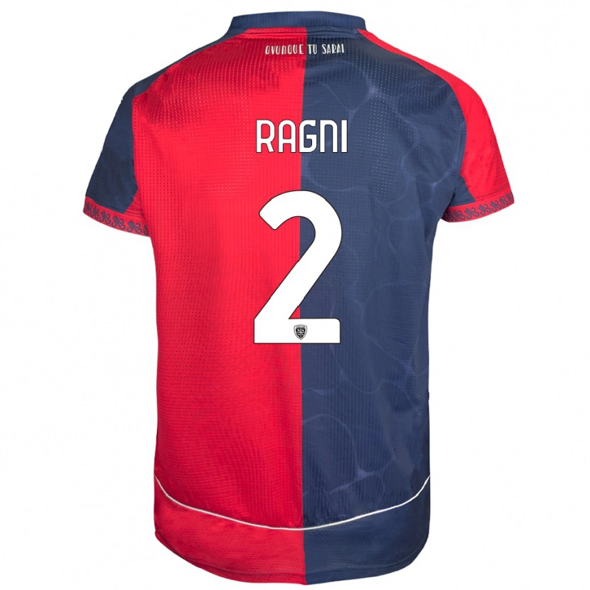 Danxen Mujer Camiseta Michele Ragni #2 Rojo Marino 1ª Equipación 2025/26 La Camisa