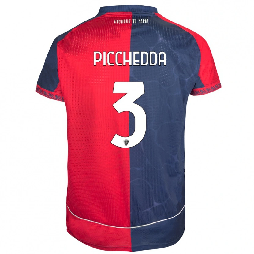 Danxen Mujer Camiseta Marco Picchedda #3 Rojo Marino 1ª Equipación 2025/26 La Camisa