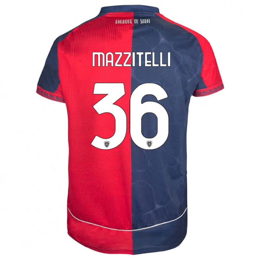 Danxen Mujer Camiseta Luca Mazzitelli #36 Rojo Marino 1ª Equipación 2025/26 La Camisa