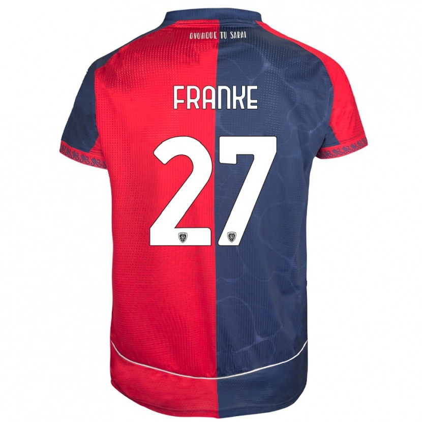 Danxen Mujer Camiseta Antoni Franke #27 Rojo Marino 1ª Equipación 2025/26 La Camisa