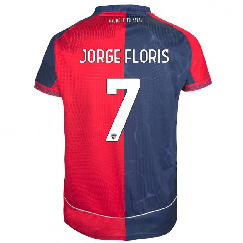 Danxen Mujer Camiseta Nicolò Jorge Floris #7 Rojo Marino 1ª Equipación 2025/26 La Camisa