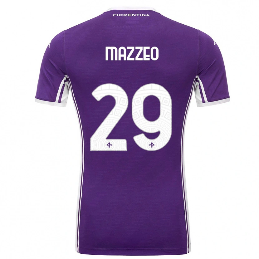 Danxen Mujer Camiseta Brando Mazzeo #29 Púrpura Blanco 1ª Equipación 2025/26 La Camisa