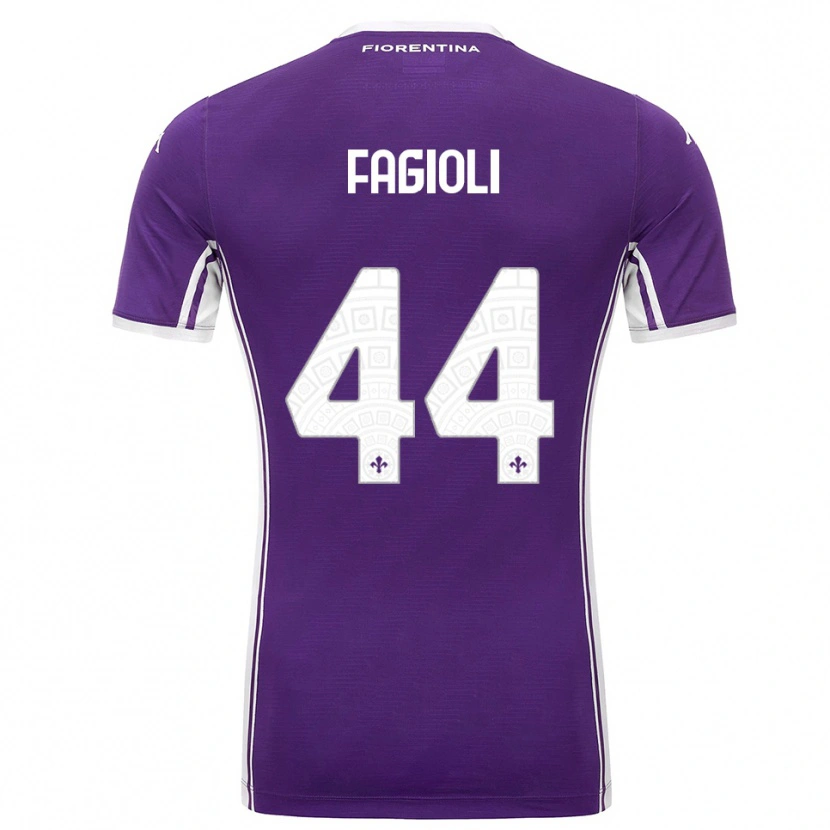 Danxen Mujer Camiseta Nicolò Fagioli #44 Púrpura Blanco 1ª Equipación 2025/26 La Camisa