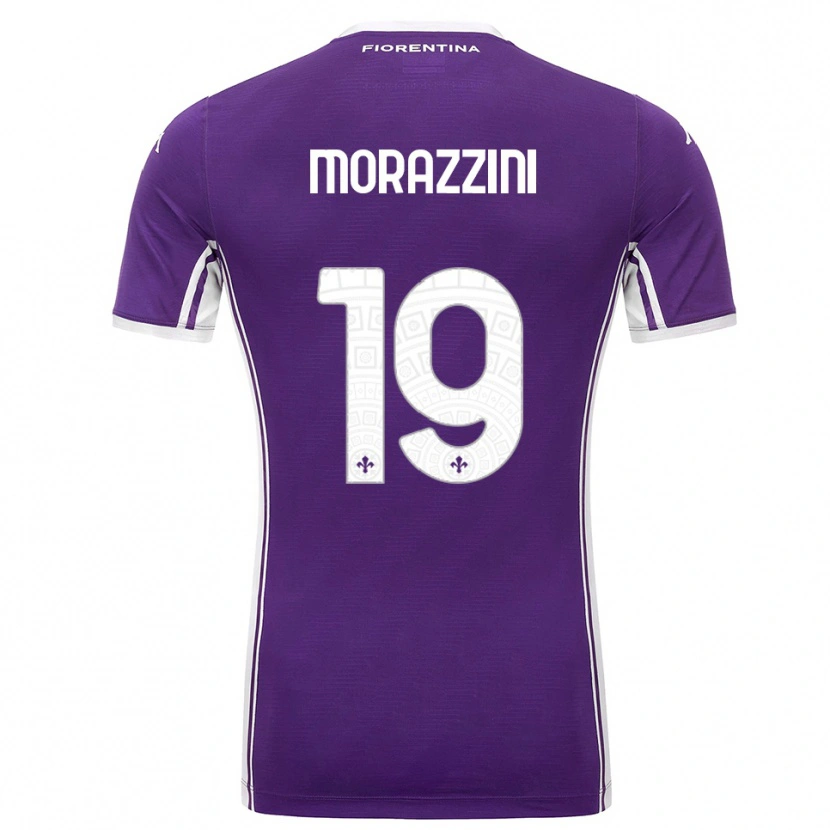 Danxen Mujer Camiseta Luigi Morazzini #19 Púrpura Blanco 1ª Equipación 2025/26 La Camisa