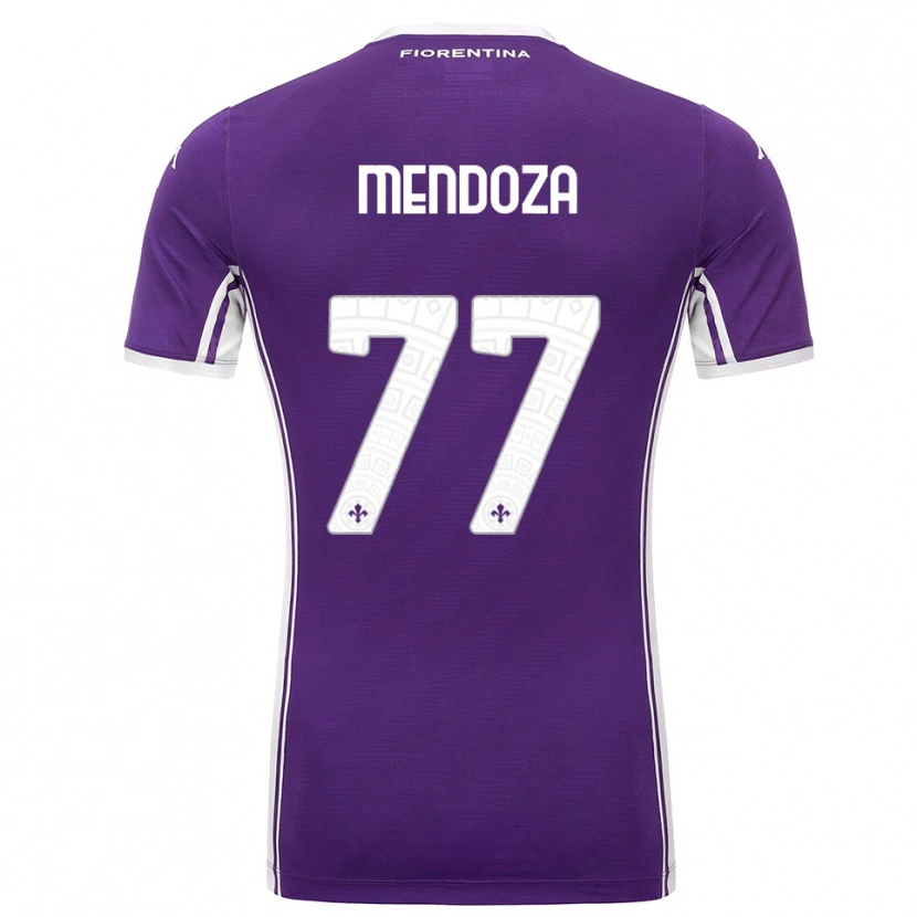 Danxen Mujer Camiseta William Mendoza #77 Púrpura Blanco 1ª Equipación 2025/26 La Camisa