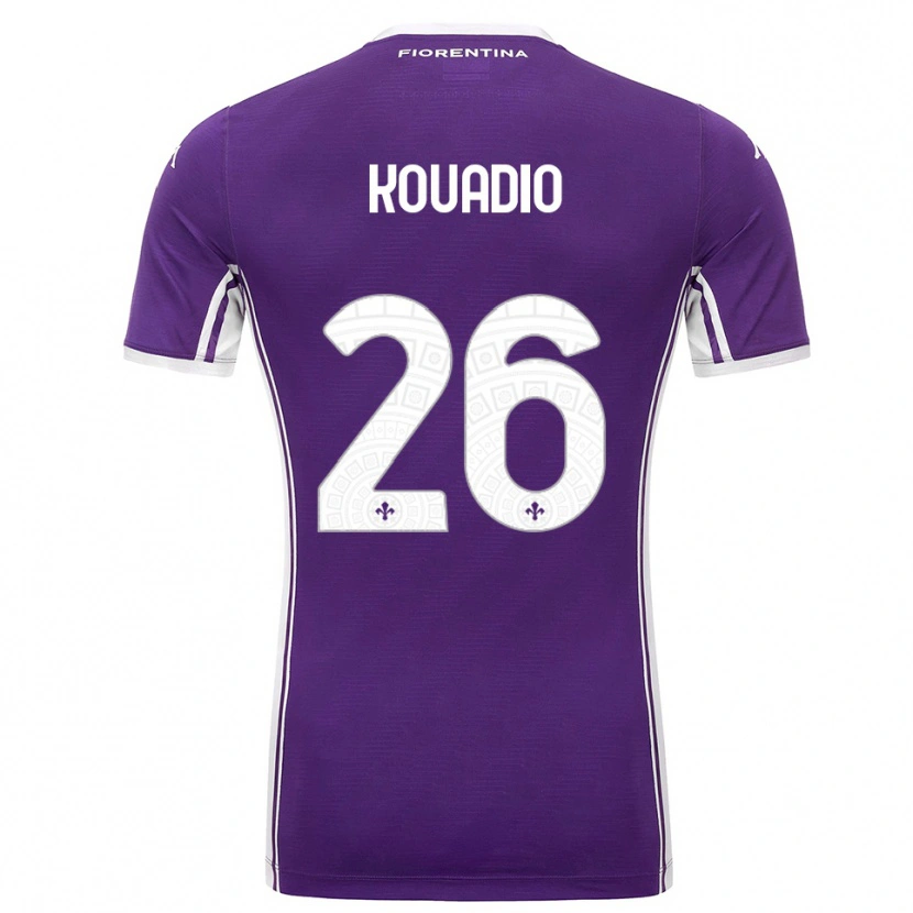 Danxen Mujer Camiseta Eddy Kouadio #26 Púrpura Blanco 1ª Equipación 2025/26 La Camisa