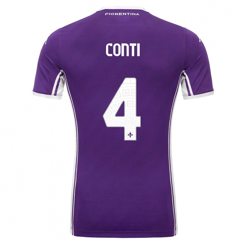 Danxen Mujer Camiseta Gabriele Conti #4 Púrpura Blanco 1ª Equipación 2025/26 La Camisa