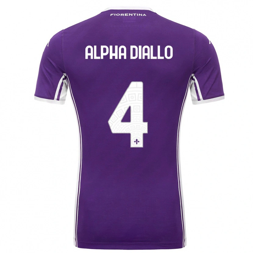 Danxen Mujer Camiseta Mamadou Alpha Diallo #4 Púrpura Blanco 1ª Equipación 2025/26 La Camisa