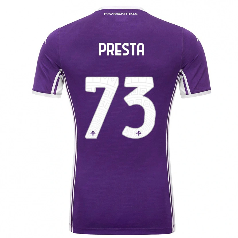 Danxen Mujer Camiseta Francesco Presta #73 Púrpura Blanco 1ª Equipación 2025/26 La Camisa
