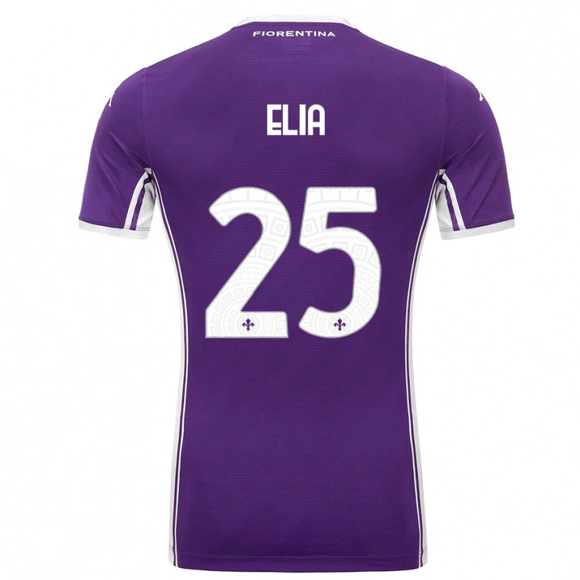 Danxen Mujer Camiseta Mirko Elia #25 Púrpura Blanco 1ª Equipación 2025/26 La Camisa