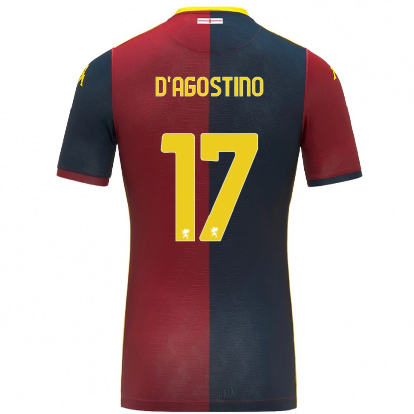Danxen Mujer Camiseta Riccardo D'agostino #17 Rojo Azul Real 1ª Equipación 2025/26 La Camisa