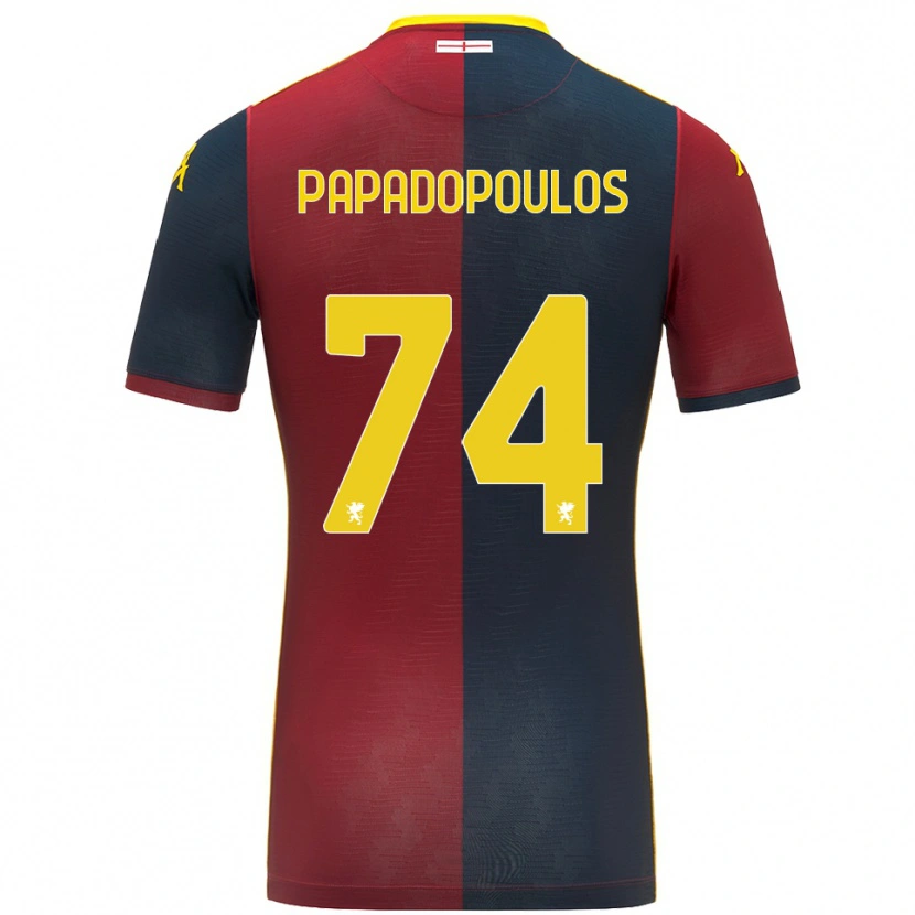 Danxen Mujer Camiseta Christos Papadopoulos #74 Rojo Azul Real 1ª Equipación 2025/26 La Camisa