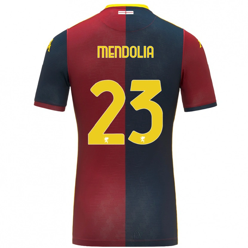Danxen Mujer Camiseta Mattia Mendolia #23 Rojo Azul Real 1ª Equipación 2025/26 La Camisa