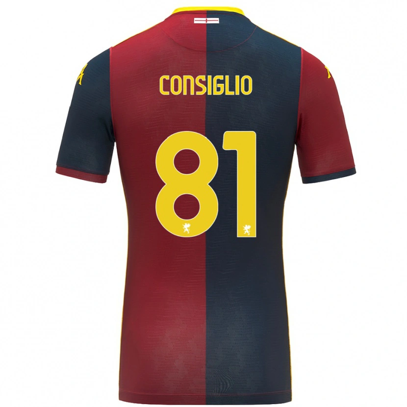 Danxen Mujer Camiseta Leonardo Consiglio #81 Rojo Azul Real 1ª Equipación 2025/26 La Camisa