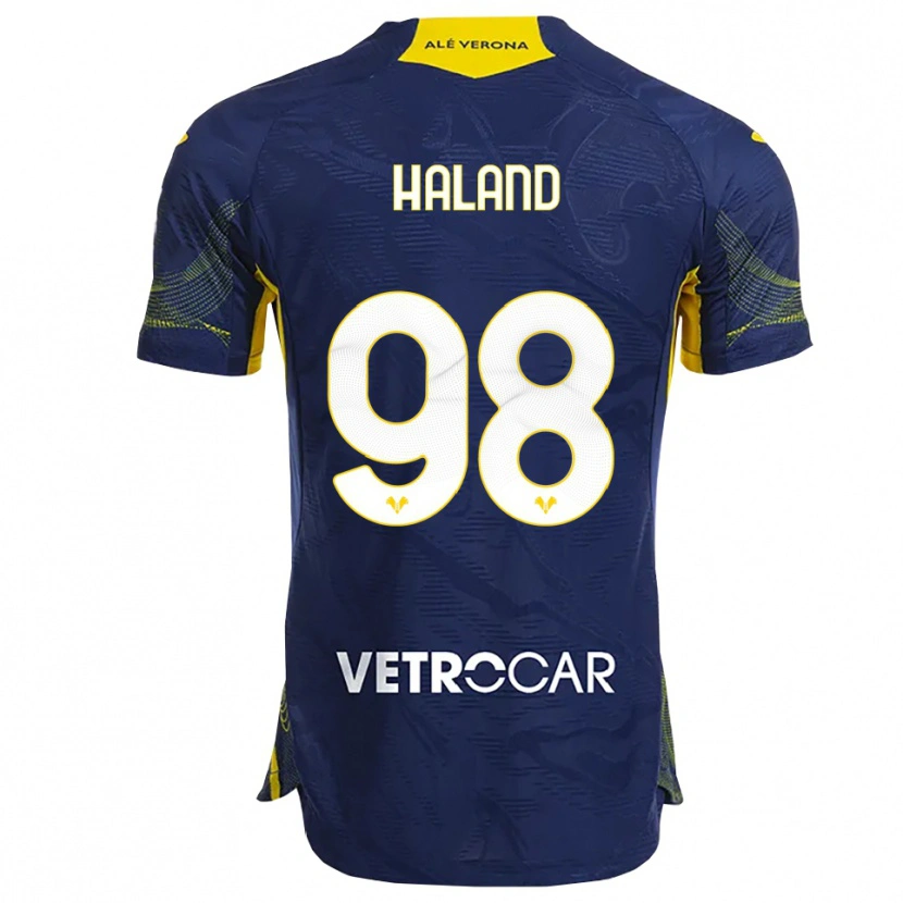 Danxen Mujer Camiseta Benedicte Iversen Håland #98 Marino Amarillo 1ª Equipación 2025/26 La Camisa