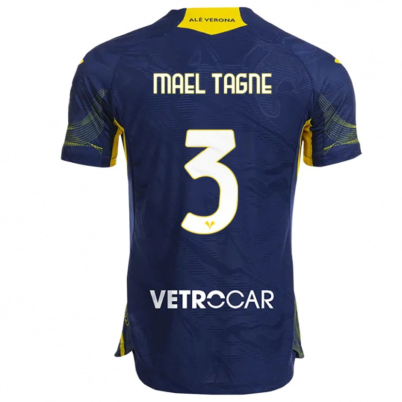 Danxen Mujer Camiseta Noe Mael Tagne #3 Marino Amarillo 1ª Equipación 2025/26 La Camisa