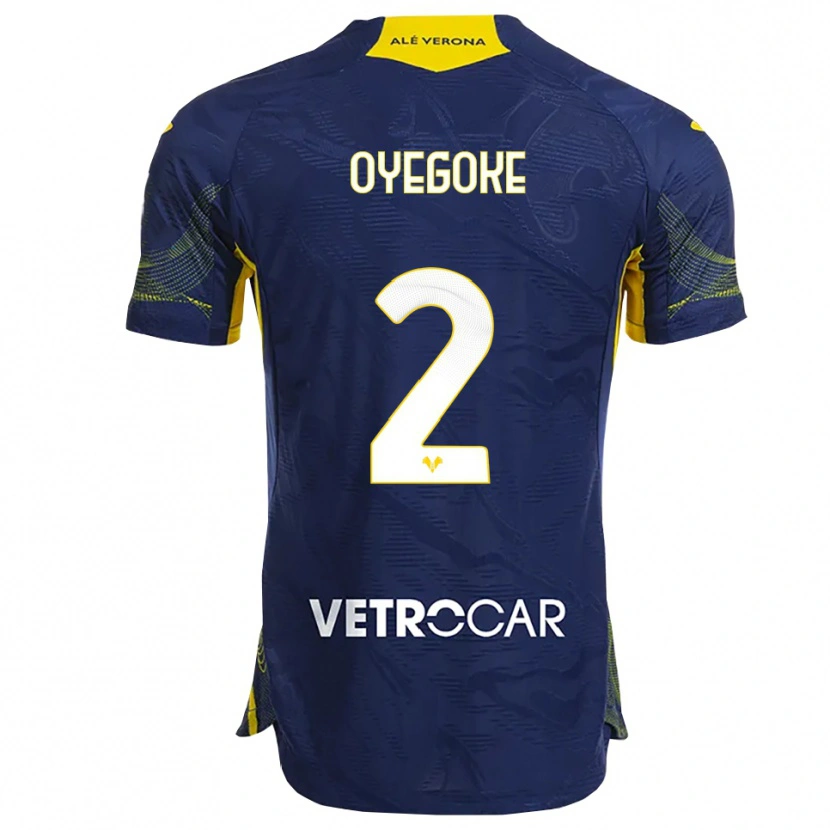 Danxen Mujer Camiseta Daniel Oyegoke #2 Marino Amarillo 1ª Equipación 2025/26 La Camisa