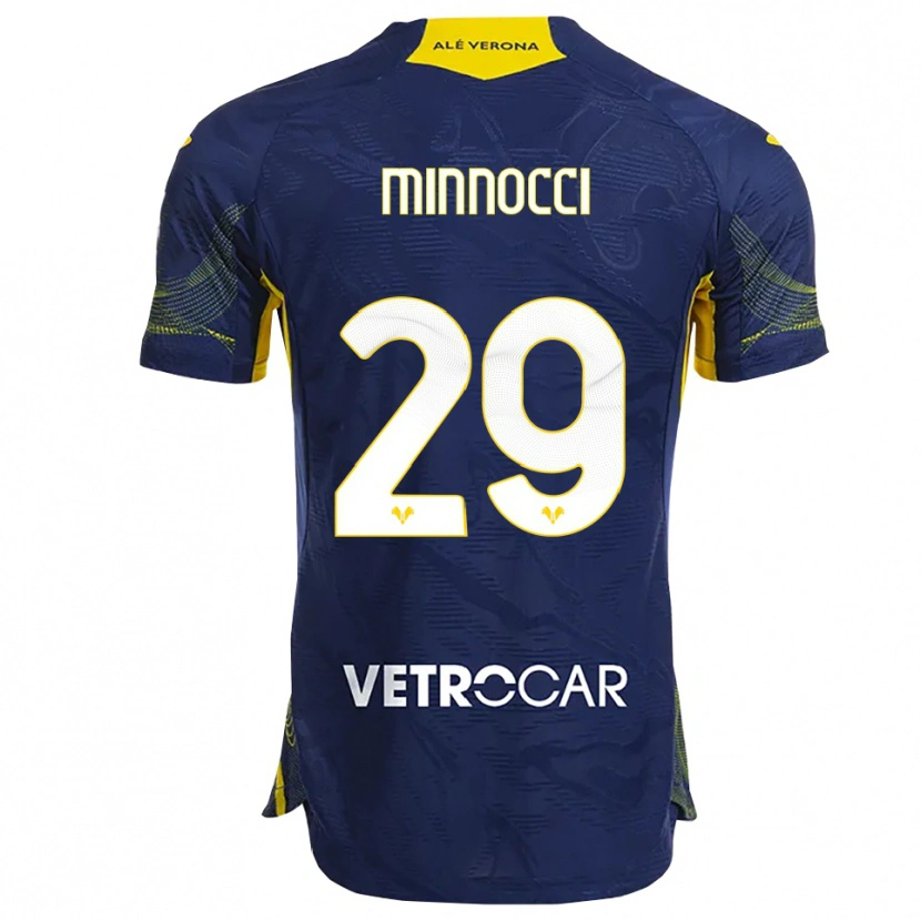 Danxen Mujer Camiseta Valerio Minnocci #29 Marino Amarillo 1ª Equipación 2025/26 La Camisa