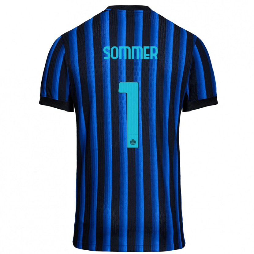 Danxen Mujer Camiseta Yann Sommer #1 Negro Azul 1ª Equipación 2025/26 La Camisa