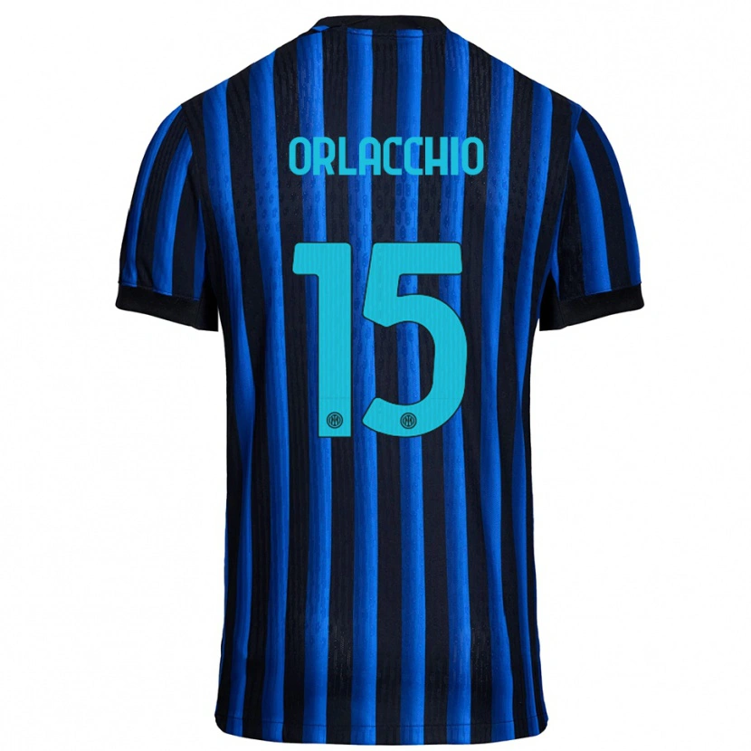 Danxen Mujer Camiseta Angelo Orlacchio #15 Negro Azul 1ª Equipación 2025/26 La Camisa