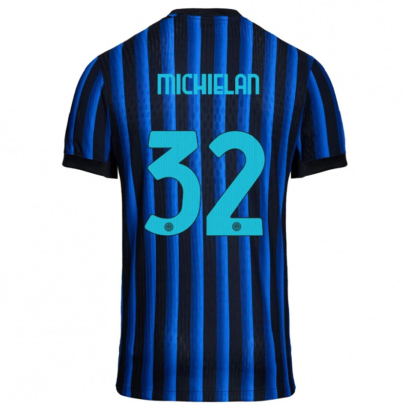 Danxen Mujer Camiseta Mattia Michielan #32 Negro Azul 1ª Equipación 2025/26 La Camisa