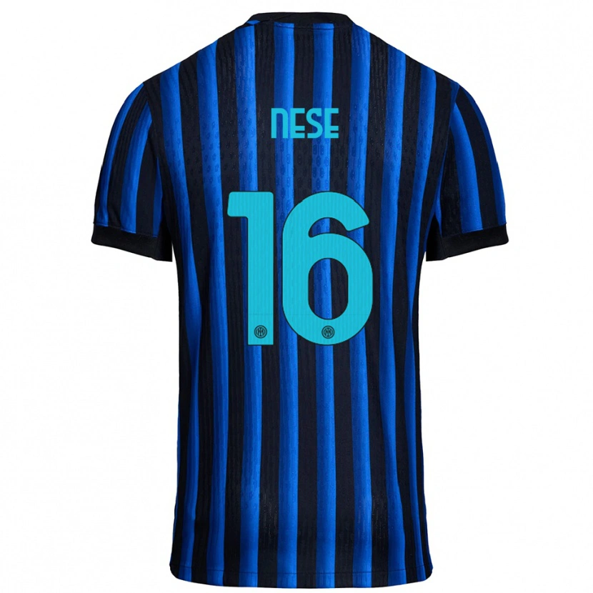 Danxen Mujer Camiseta Alessio Nese #16 Negro Azul 1ª Equipación 2025/26 La Camisa
