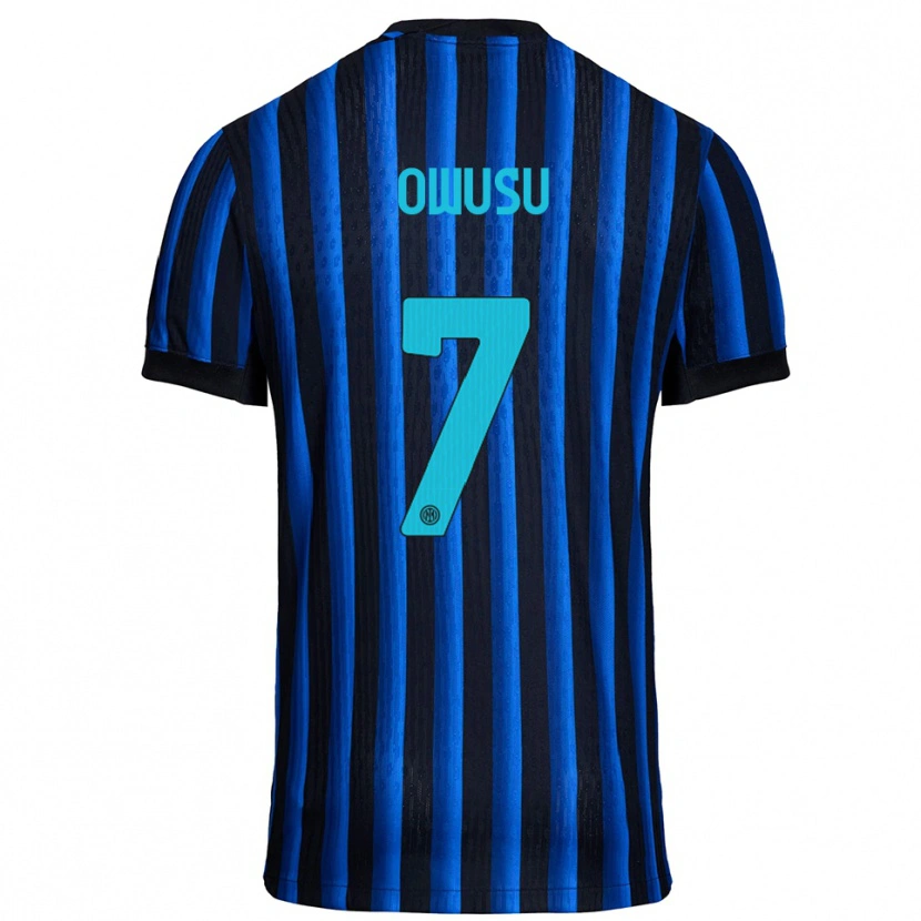 Danxen Mujer Camiseta Enoch Owusu #7 Negro Azul 1ª Equipación 2025/26 La Camisa