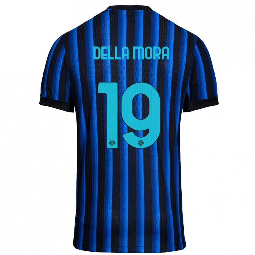 Danxen Mujer Camiseta Tommaso Della Mora #19 Negro Azul 1ª Equipación 2025/26 La Camisa