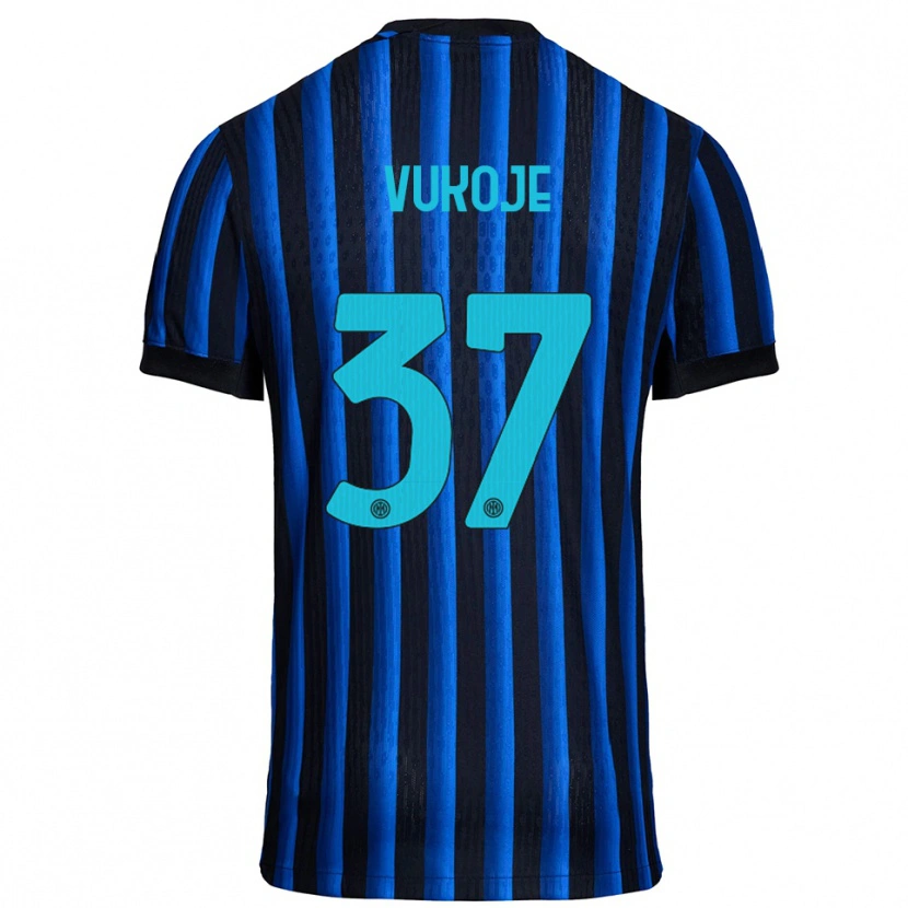 Danxen Mujer Camiseta Andrija Vukoje #37 Negro Azul 1ª Equipación 2025/26 La Camisa