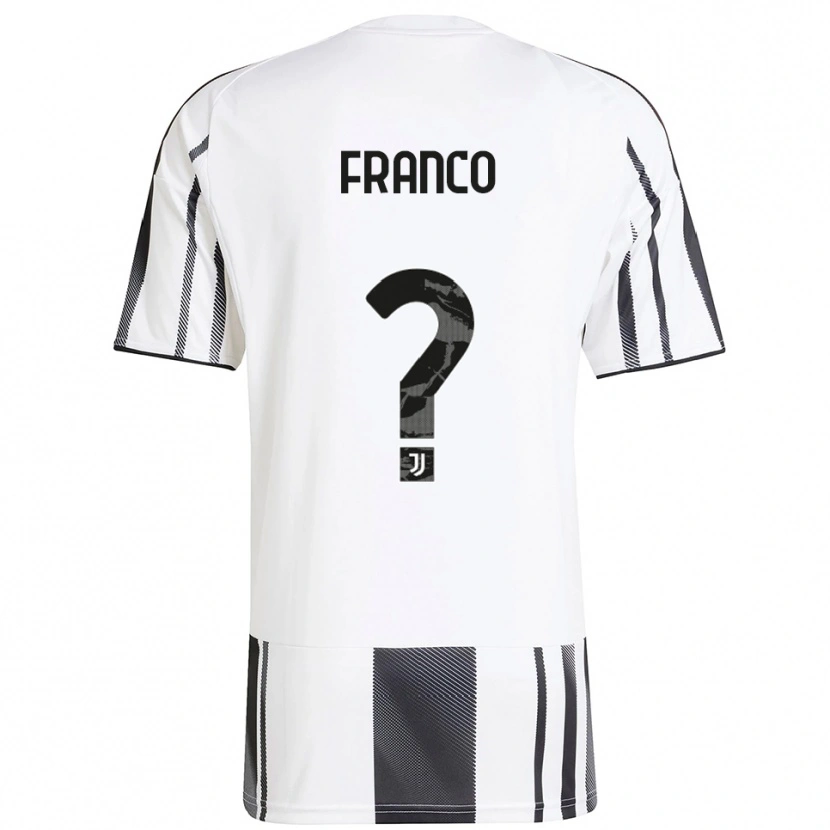 Danxen Mujer Camiseta Christian Franco #0 Blanco Negro 1ª Equipación 2025/26 La Camisa
