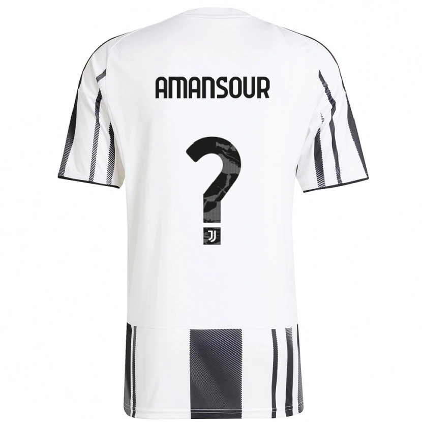 Danxen Mujer Camiseta Adam Amansour #0 Blanco Negro 1ª Equipación 2025/26 La Camisa