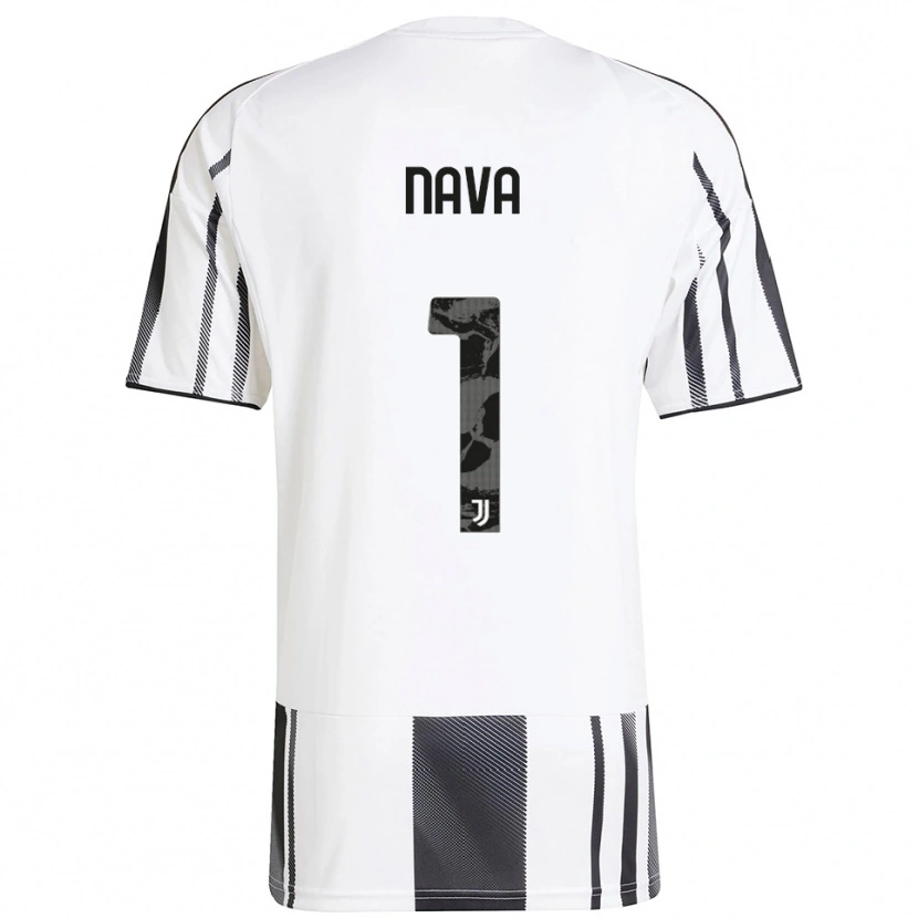 Danxen Mujer Camiseta Sebastiano Nava #1 Blanco Negro 1ª Equipación 2025/26 La Camisa