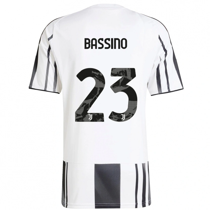 Danxen Mujer Camiseta Alessandro Bassino #23 Blanco Negro 1ª Equipación 2025/26 La Camisa