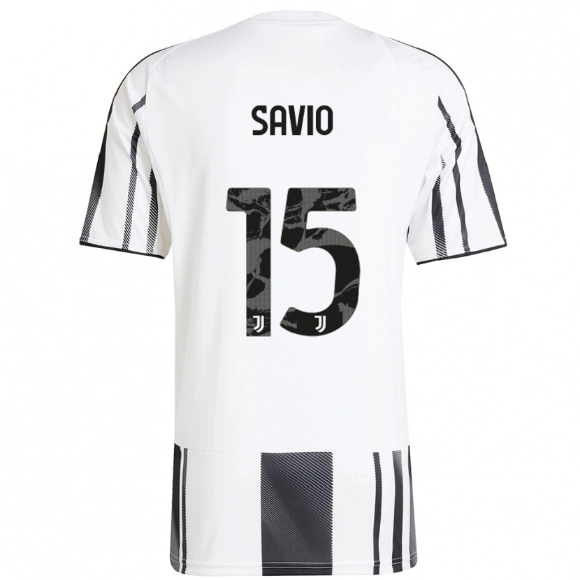 Danxen Mujer Camiseta Federico Savio #15 Blanco Negro 1ª Equipación 2025/26 La Camisa