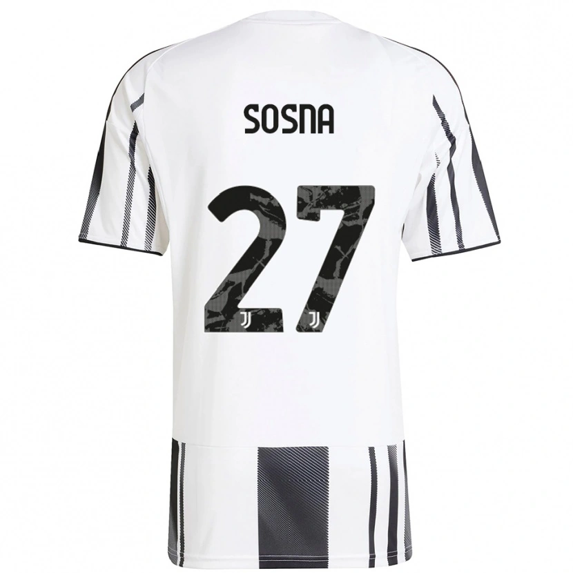 Danxen Mujer Camiseta Adam Sosna #27 Blanco Negro 1ª Equipación 2025/26 La Camisa