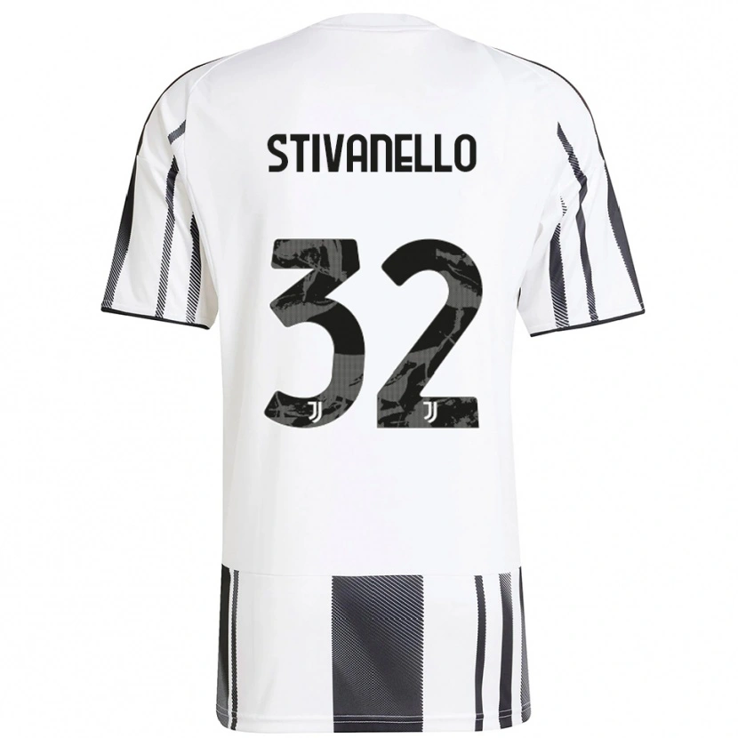 Danxen Mujer Camiseta Riccardo Stivanello #32 Blanco Negro 1ª Equipación 2025/26 La Camisa