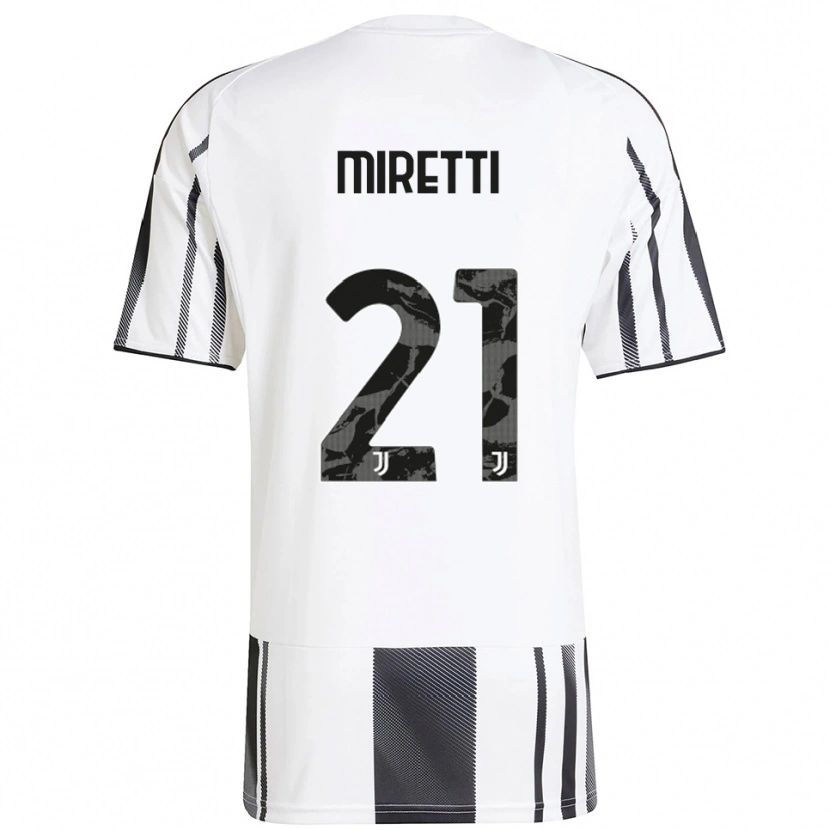 Danxen Mujer Camiseta Fabio Miretti #21 Blanco Negro 1ª Equipación 2025/26 La Camisa