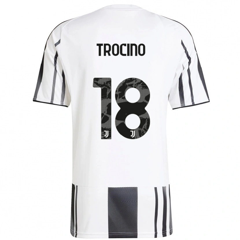 Danxen Mujer Camiseta Luca Trocino #18 Blanco Negro 1ª Equipación 2025/26 La Camisa