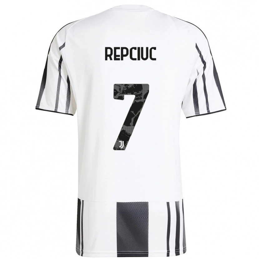 Danxen Mujer Camiseta Gabriel Repciuc #7 Blanco Negro 1ª Equipación 2025/26 La Camisa