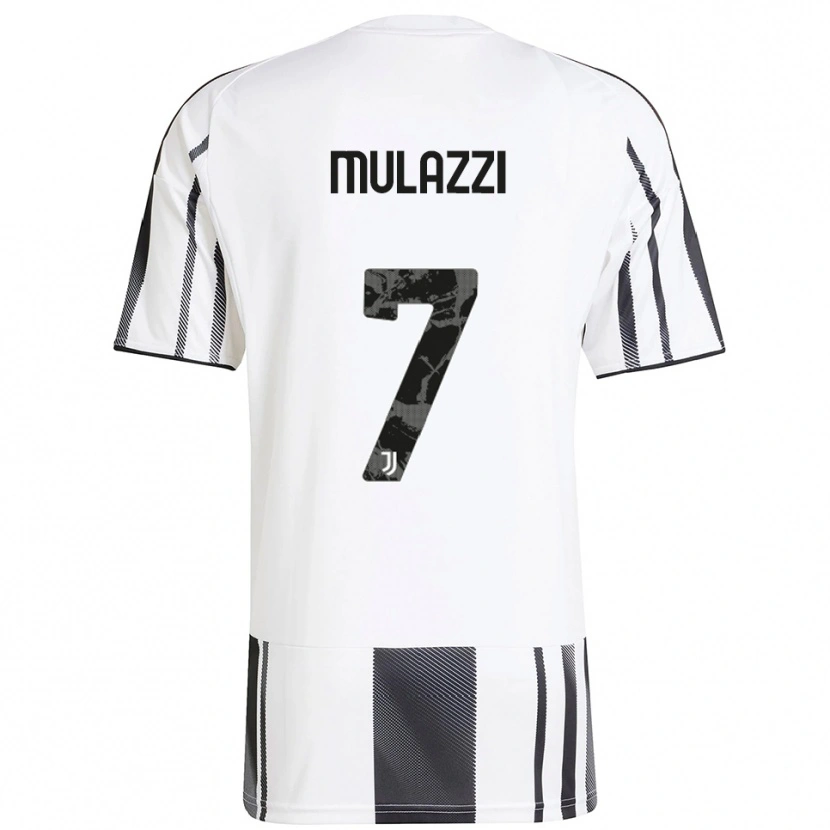 Danxen Mujer Camiseta Gabriele Mulazzi #7 Blanco Negro 1ª Equipación 2025/26 La Camisa