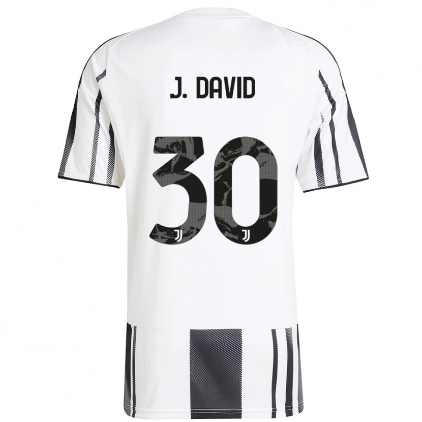 Danxen Mujer Camiseta Jonathan David #30 Blanco Negro 1ª Equipación 2025/26 La Camisa
