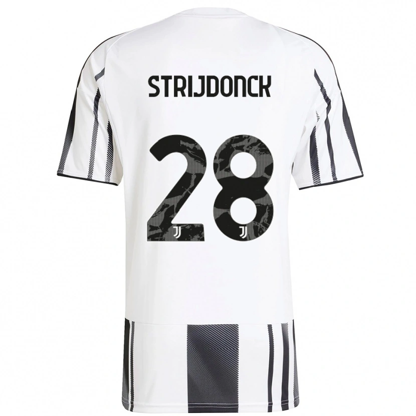 Danxen Mujer Camiseta Bayron Strijdonck #28 Blanco Negro 1ª Equipación 2025/26 La Camisa