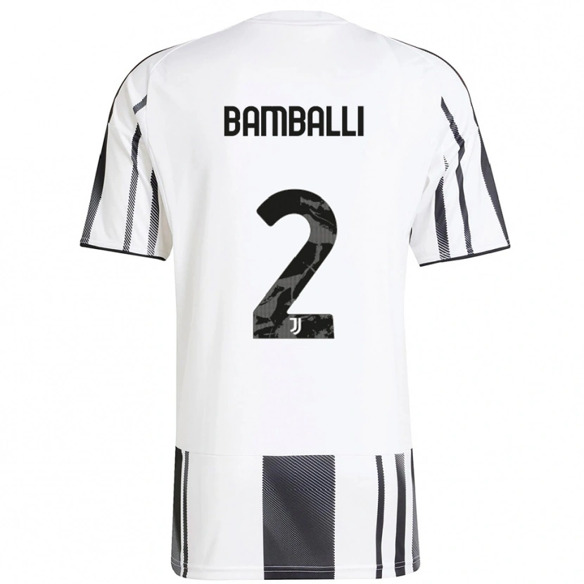 Danxen Mujer Camiseta Léo Bamballi #2 Blanco Negro 1ª Equipación 2025/26 La Camisa