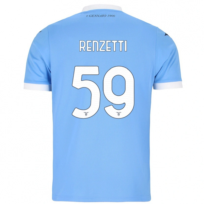 Danxen Mujer Camiseta Davide Renzetti #59 Azul Cielo Blanco 1ª Equipación 2025/26 La Camisa